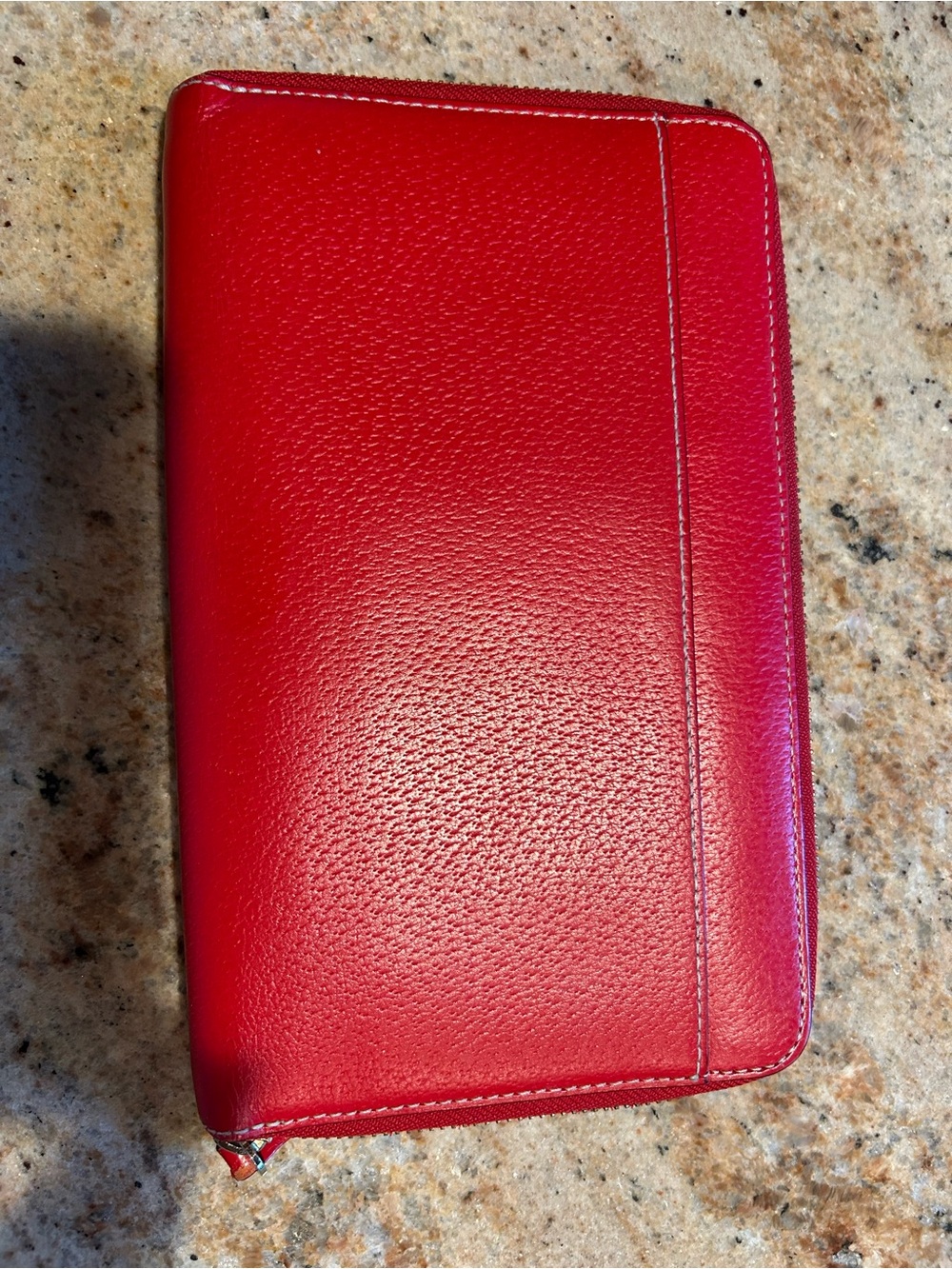 Kate Spade New York “Wellesley” Bold Red Pebbled Leather Zip Portfolio 9”x5.75” - Picture 3 of 15